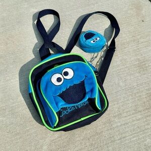 Cookie Monster / Sesame Street - Mini Y2K Blue Backpack